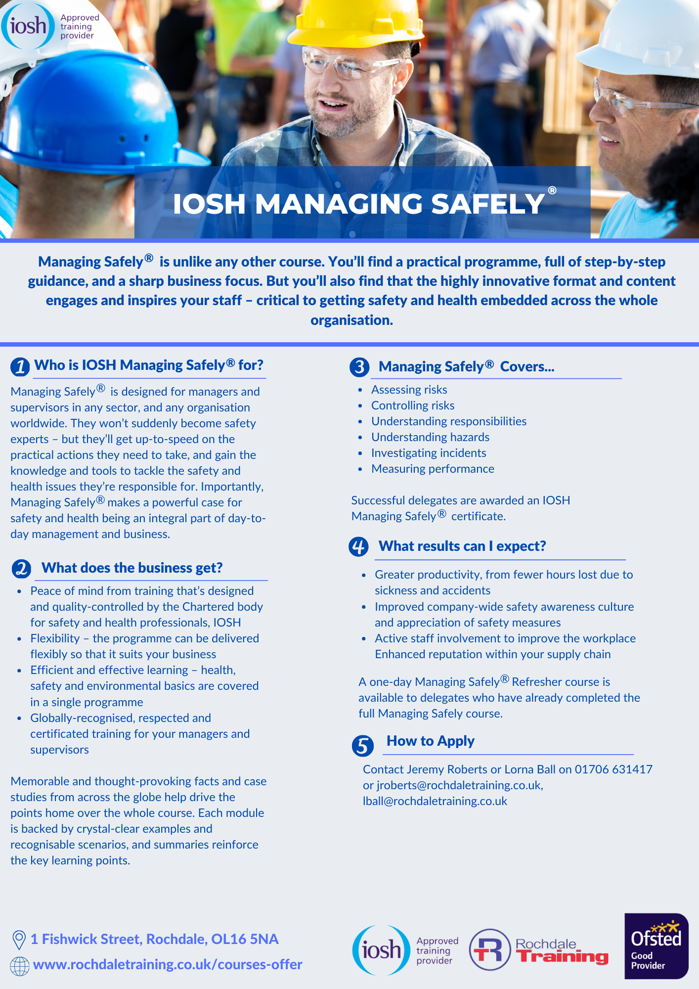 Iosh Managing Safely® Rochdale Training 